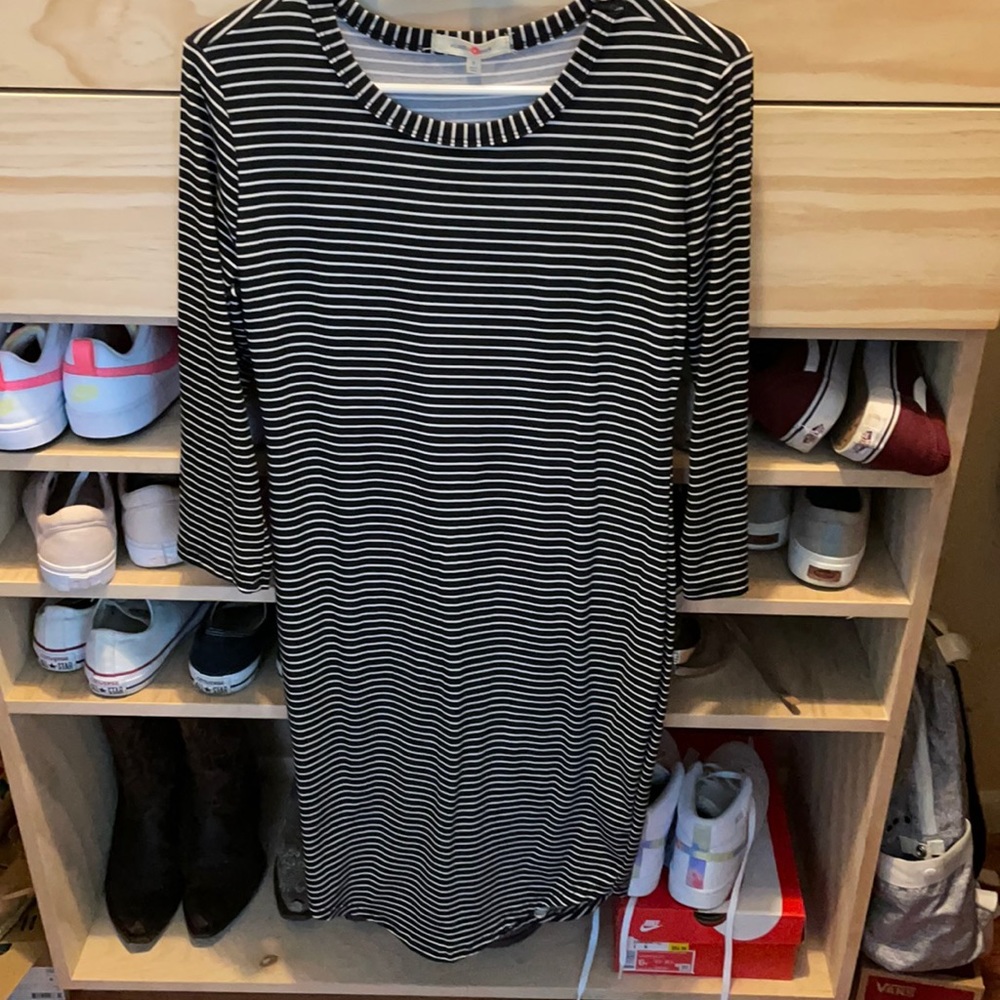 3/4 sleeve striped dress